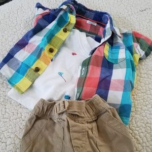 NB Carter's Plaid & Short Outfit